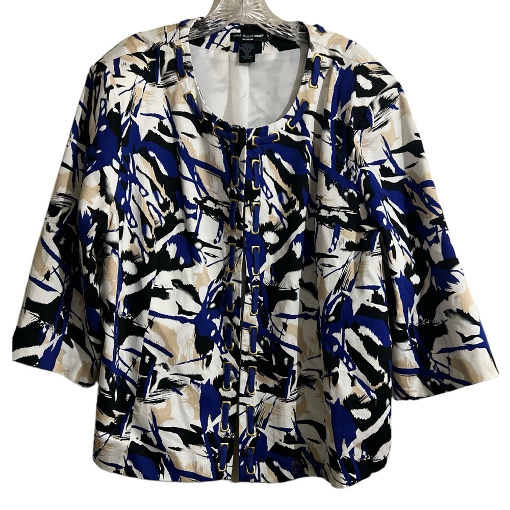 Saint Tropez West Women's 3X Blazer Jacket Fully Lined Open Front  3/4 Sleeves